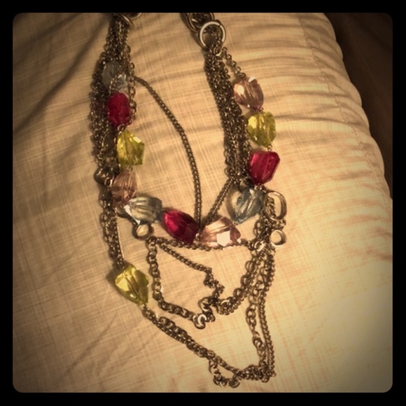 Jewelry - Chunky Silver and Multi-Color Necklace